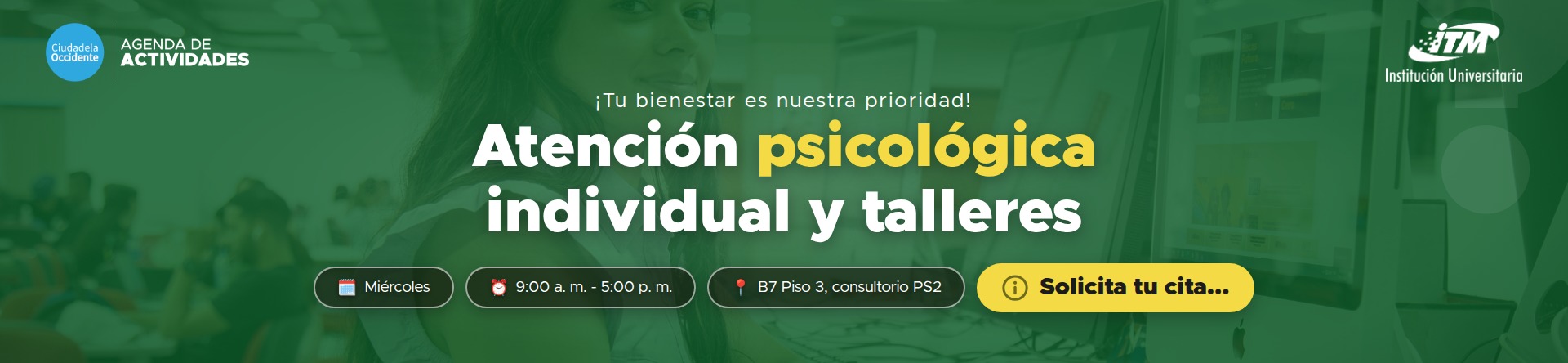 Banner Atención psicológica individual y talleres